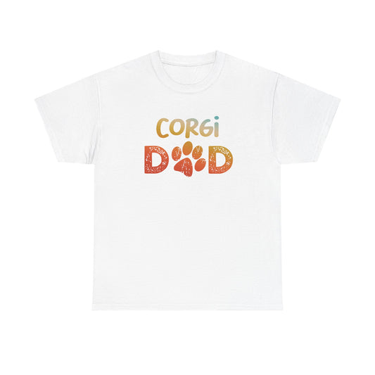 Corgi Dad Cotton Tee, Pet Lover T-Shirt, Dog Dad Gift