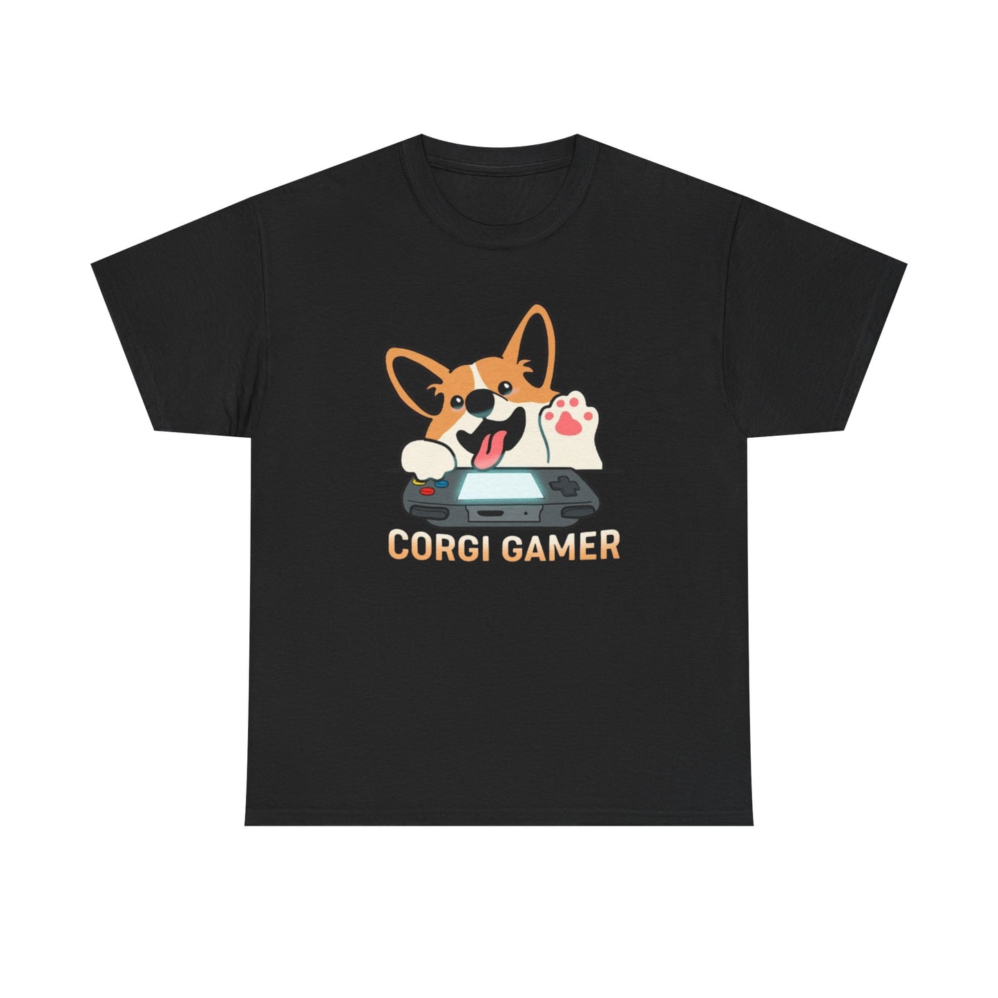 Corgi Gamer Tee - Unisex Heavy Cotton Shirt, Dog Lovers