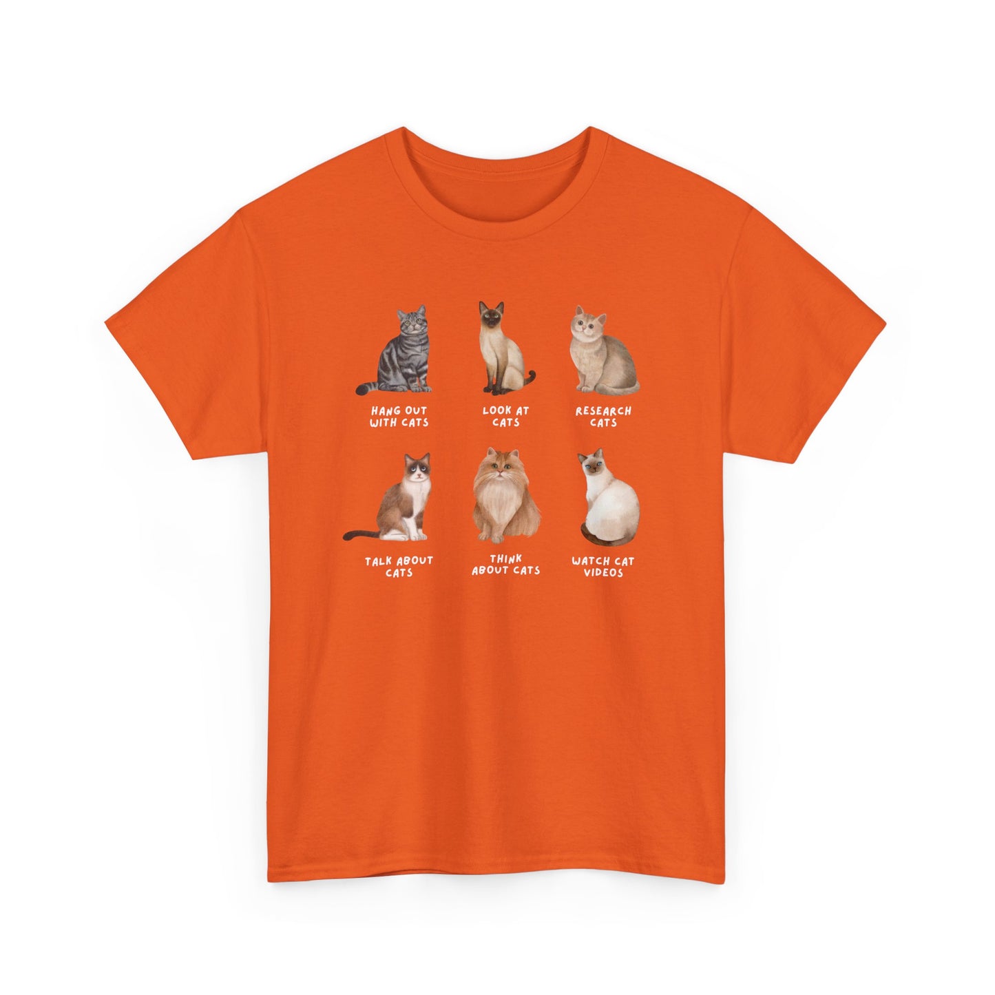 Cat Lineup T-Shirt — Cute Sitting Cats Graphic Tee