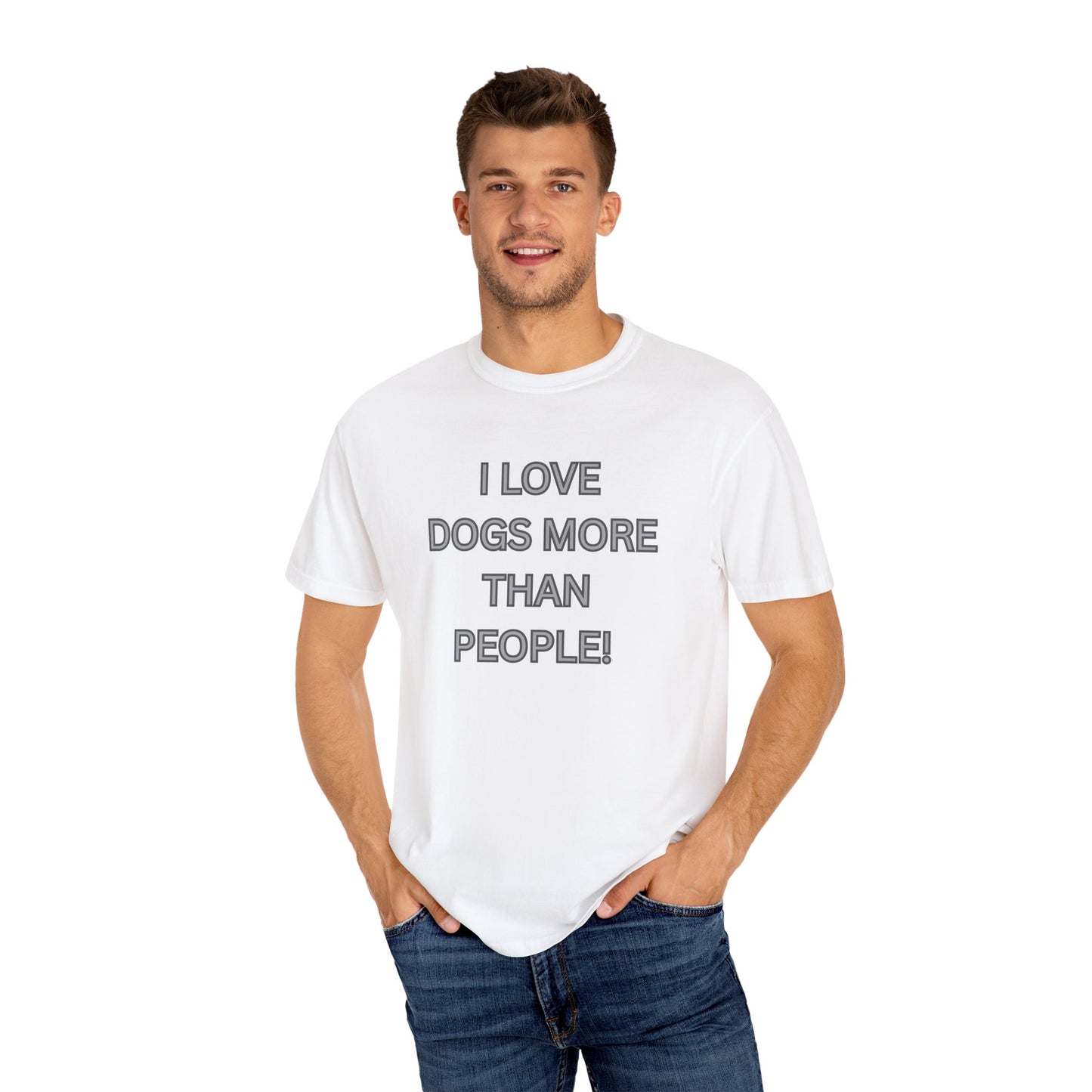Graphic T-Shirt — "I Love Dogs More Than People" Statement Tee