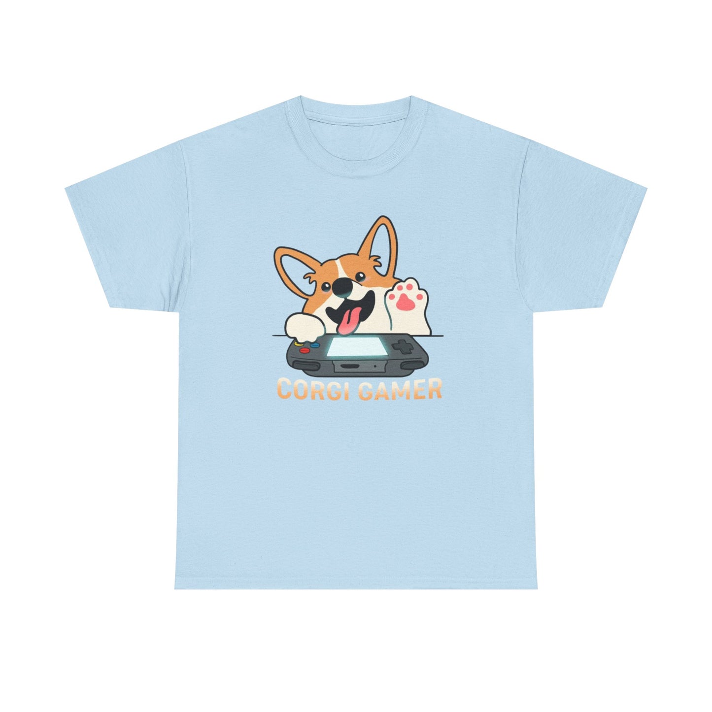 Corgi Gamer Tee - Unisex Heavy Cotton Shirt, Dog Lovers