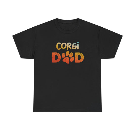 Corgi Dad Cotton Tee, Pet Lover T-Shirt, Dog Dad Gift