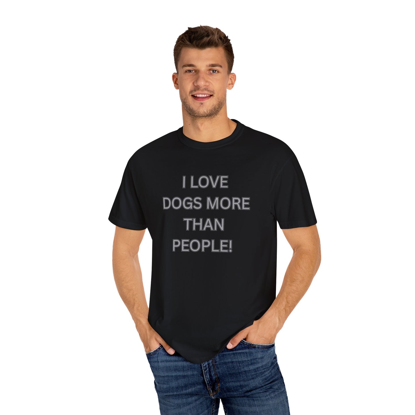 Graphic T-Shirt — "I Love Dogs More Than People" Statement Tee