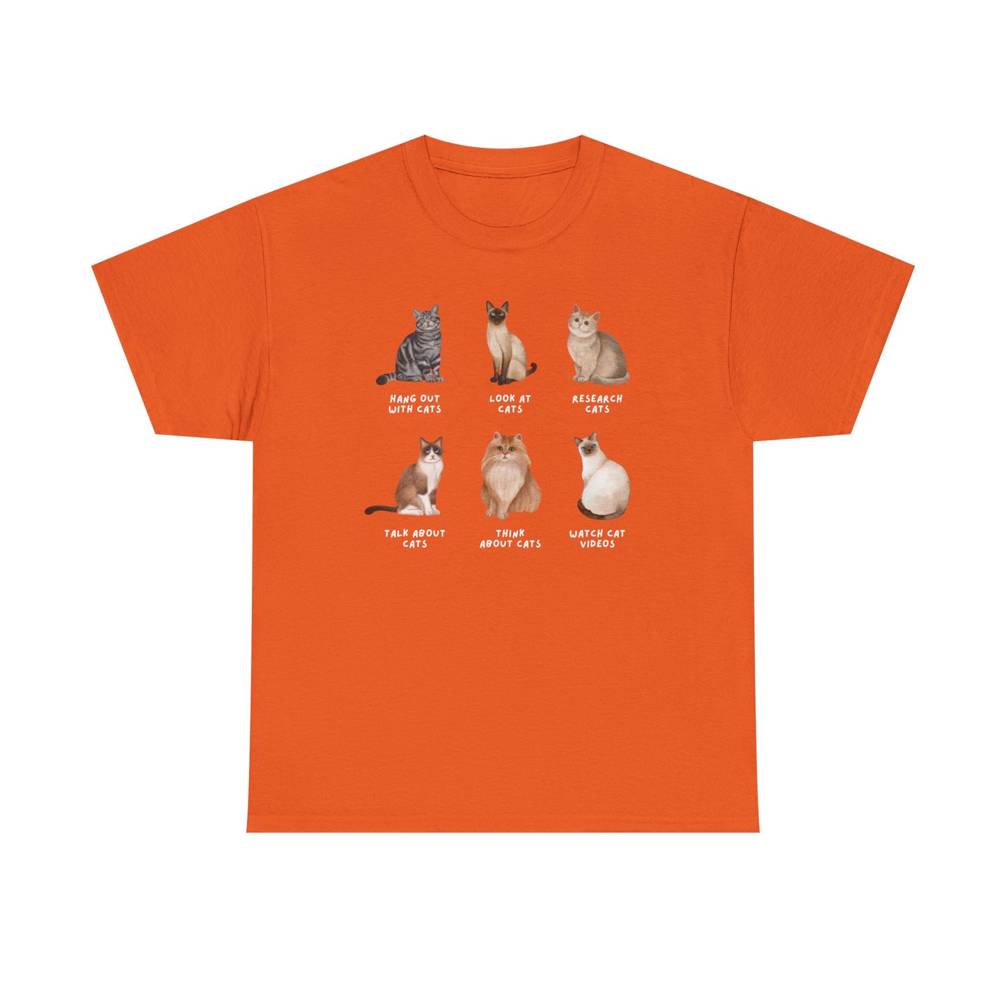 Cat Lineup T-Shirt — Cute Sitting Cats Graphic Tee