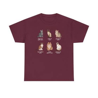 Cat Lineup T-Shirt — Cute Sitting Cats Graphic Tee