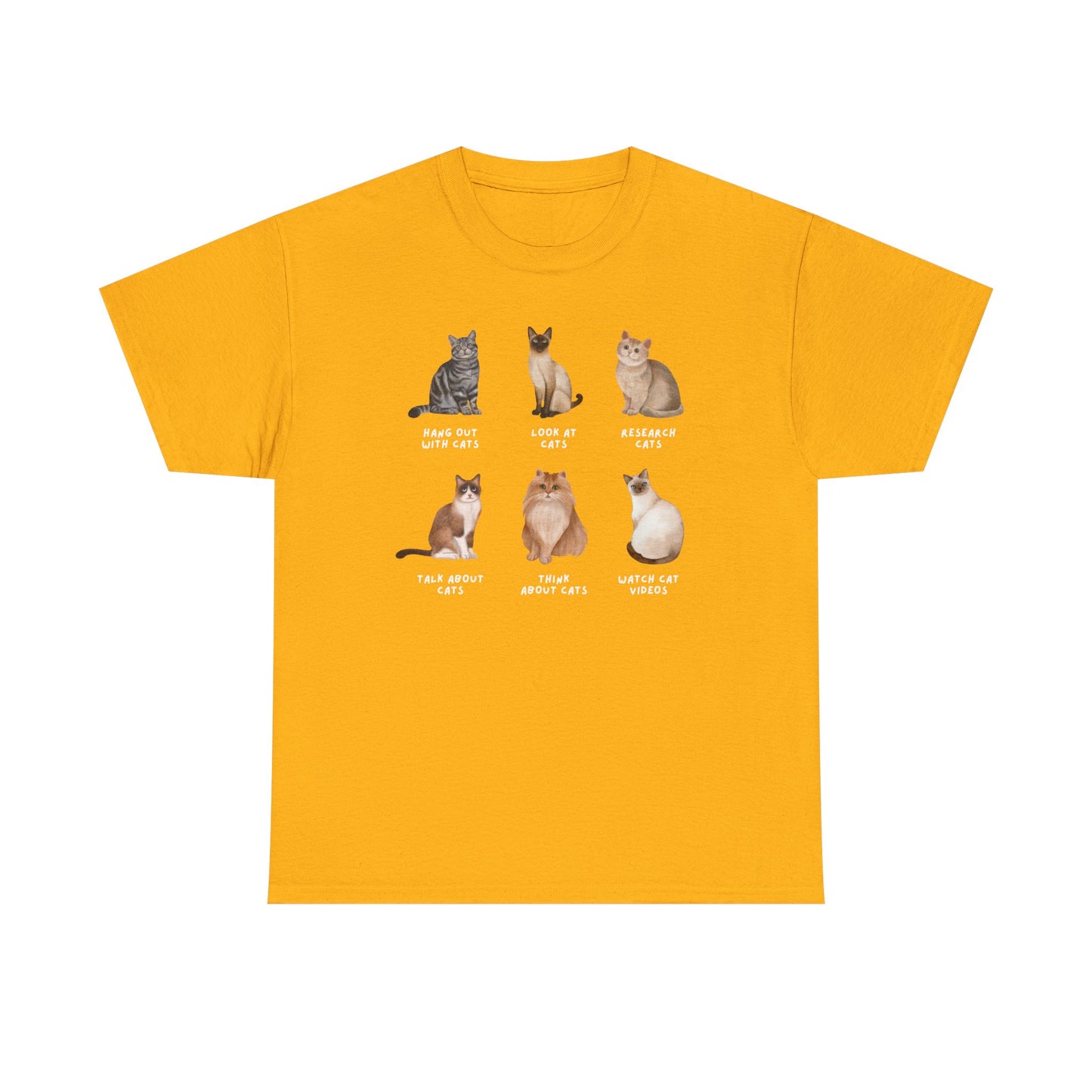 Cat Lineup T-Shirt — Cute Sitting Cats Graphic Tee