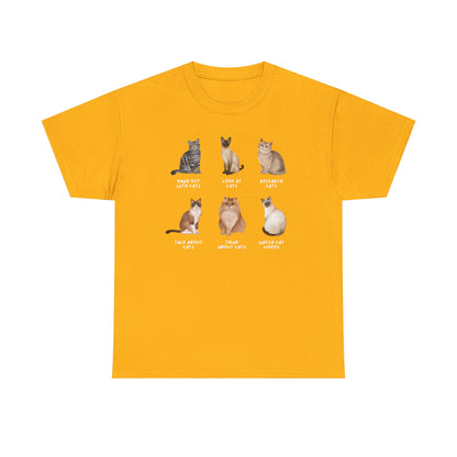 Cat Lineup T-Shirt — Cute Sitting Cats Graphic Tee
