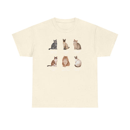 Cat Lineup T-Shirt — Cute Sitting Cats Graphic Tee
