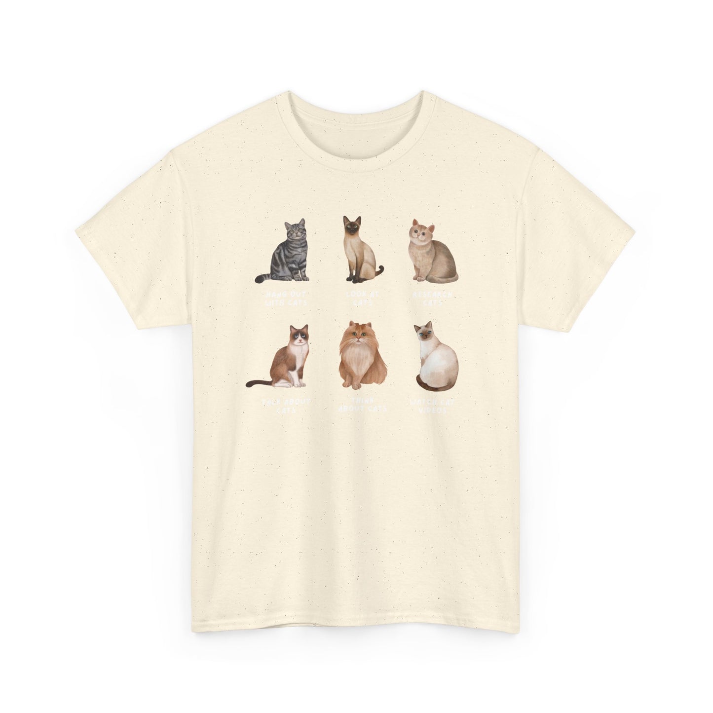 Cat Lineup T-Shirt — Cute Sitting Cats Graphic Tee