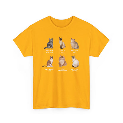 Cat Lineup T-Shirt — Cute Sitting Cats Graphic Tee
