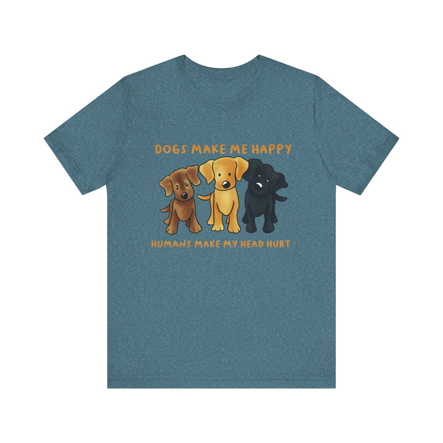 Dogs Make Me Happy Unisex Jersey Short Sleeve Tee