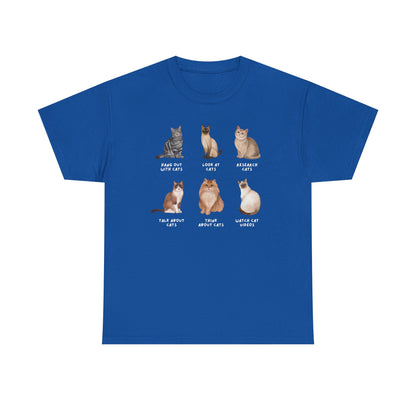 Cat Lineup T-Shirt — Cute Sitting Cats Graphic Tee