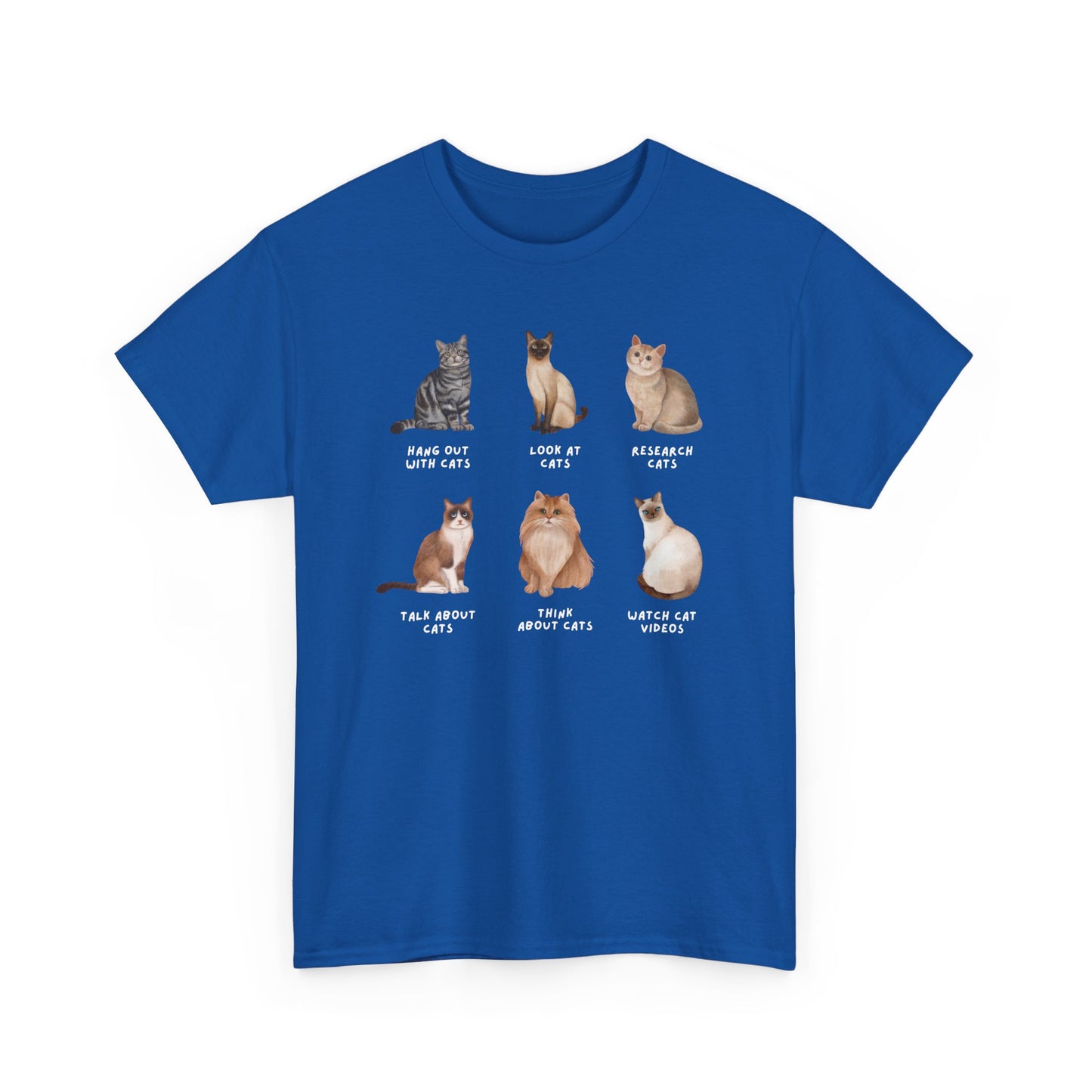 Cat Lineup T-Shirt — Cute Sitting Cats Graphic Tee