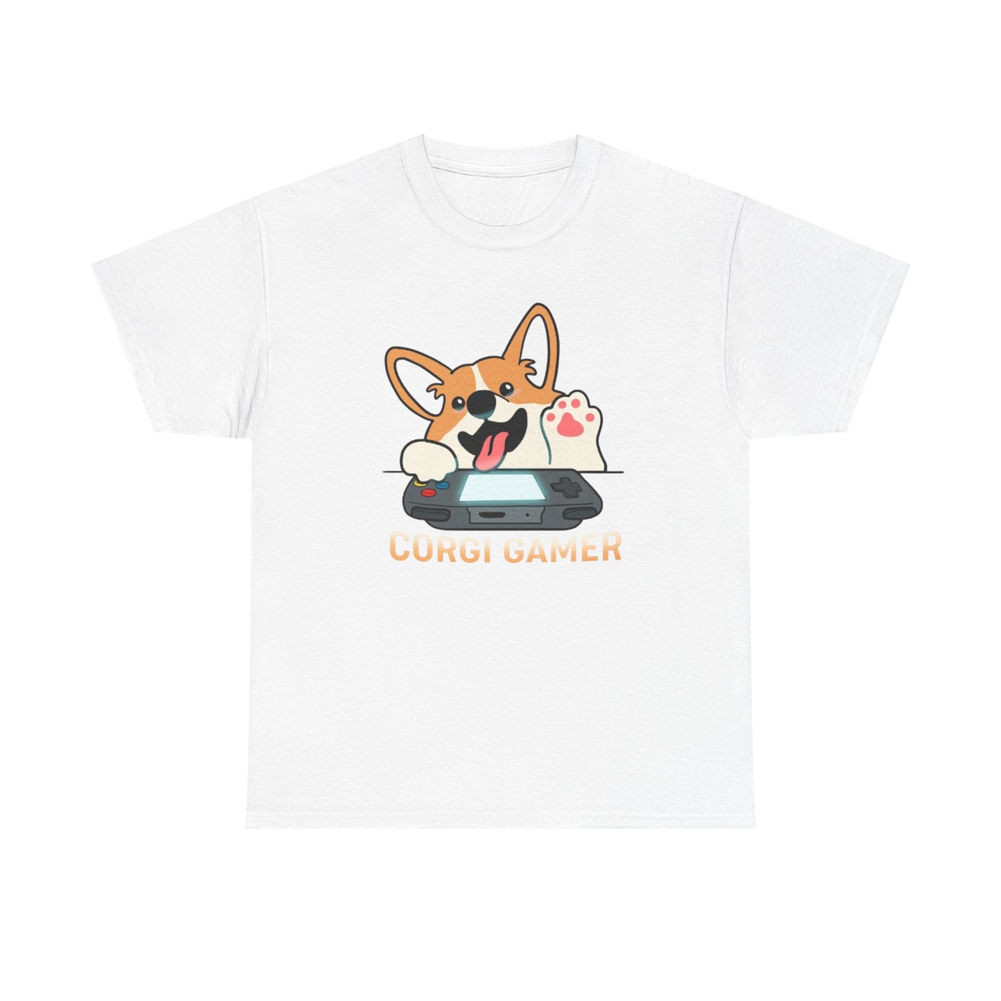 Corgi Gamer Tee - Unisex Heavy Cotton Shirt, Dog Lovers